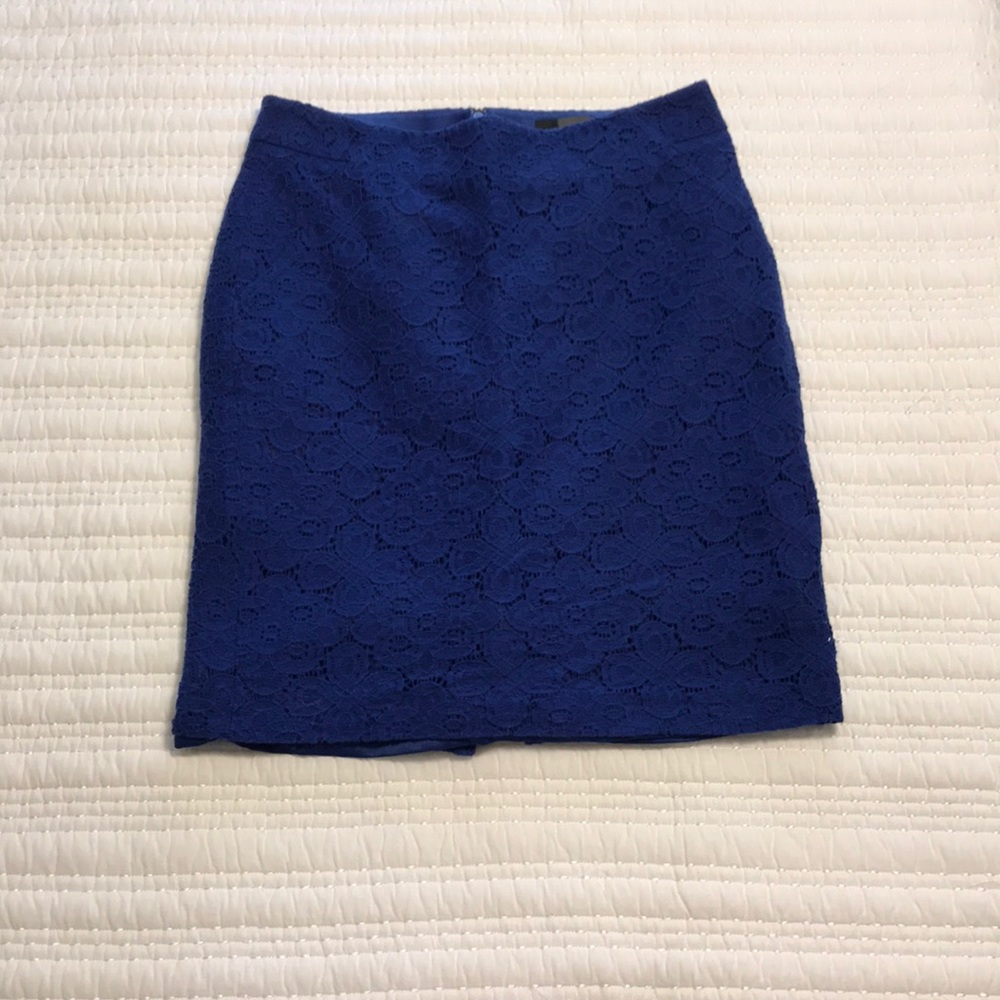 Royal blue lace Limited pencil skirt